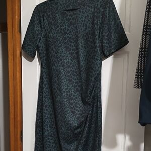 Elie Tahari Elegant Green Leopard print Patterned Cocktail Dress, Large, NWT